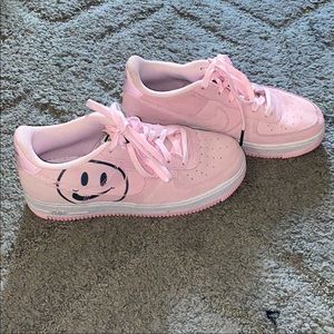 Pink Smiley Air Force 1s